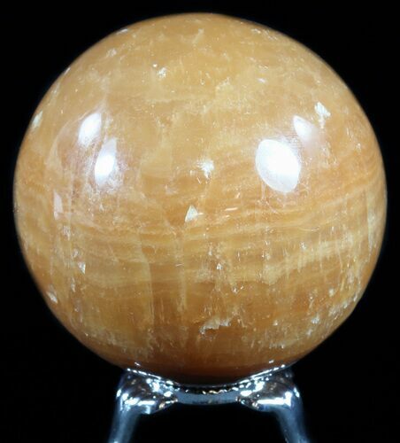 Polished, Orange Calcite Sphere - Madagascar #55095